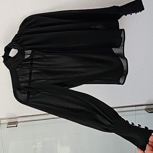 Forever 21 Women’s Black Dress Shirt, Cute neck, Size Small